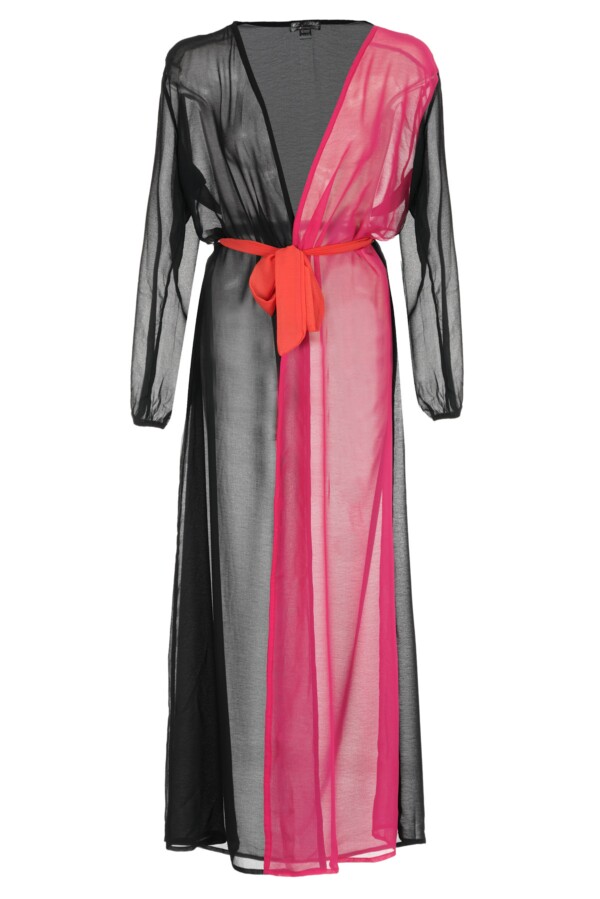Плажен халат Pink & Black