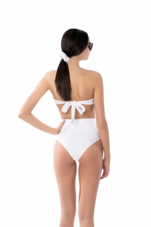 Бански две части с висока талия White